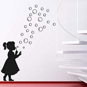 Bubble Wall Decals Cute Girl Air Bubbles for Kids Room Wall Decor Dot Wall Stickers Kids Room Decals Nursery Decor